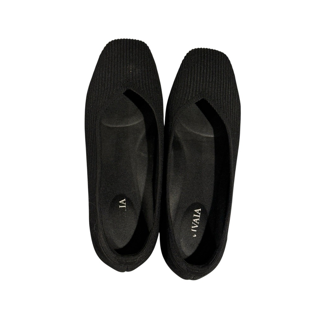 VIVAIA Margot‎ V-Cut Flats Women's EU 37.5 Black Square Toe Knit